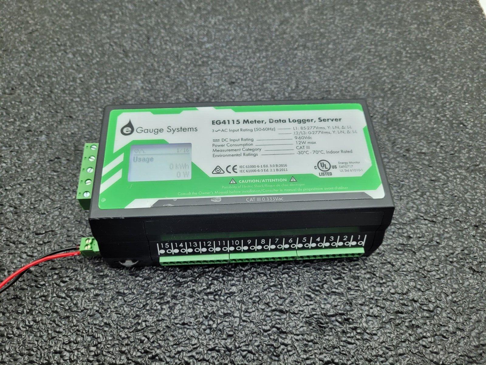 E Gauge Onset EG4115 Energy Meter Web Server Data Logger 6x Current Transfomers