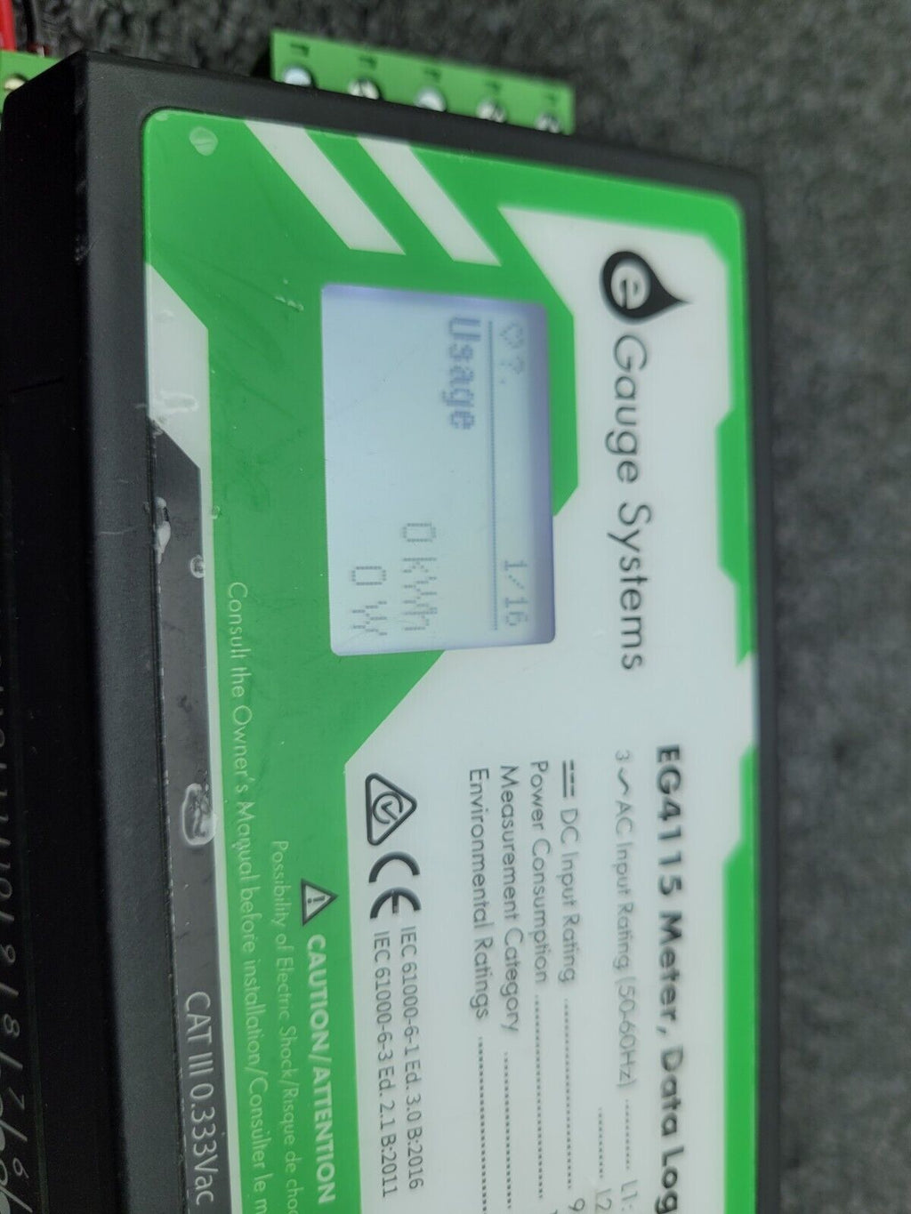 E Gauge Onset EG4115 Energy Meter Web Server Data Logger 6x Current Transfomers