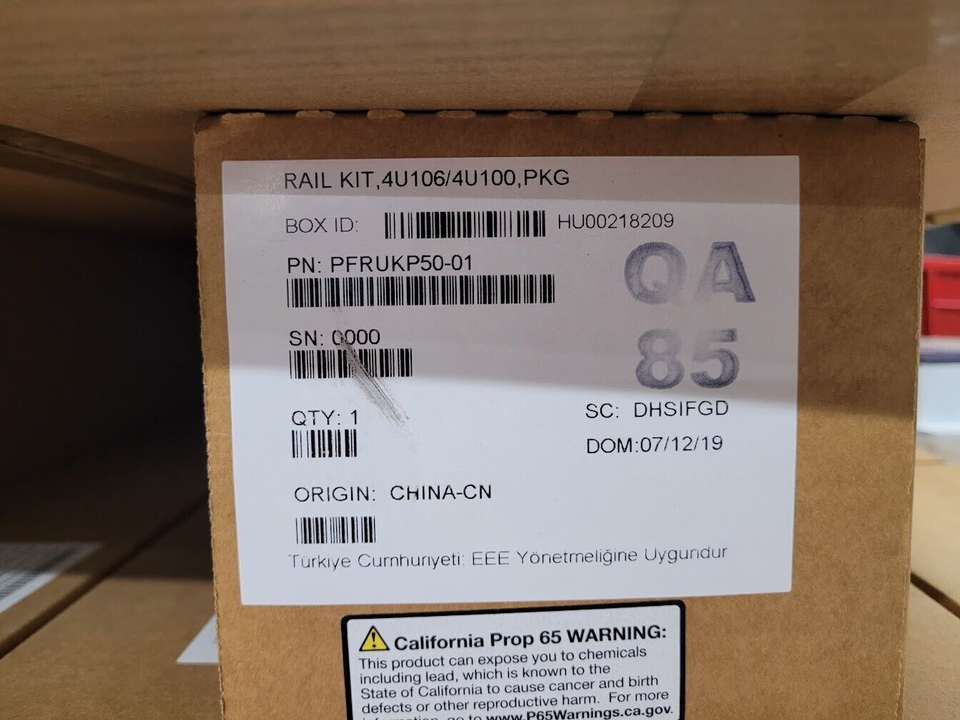 King Slide RAIL KIT,4U106/4U100, PKG PFRUKP50-01 Asm, Rail Kit, FOR AUSTRALIA