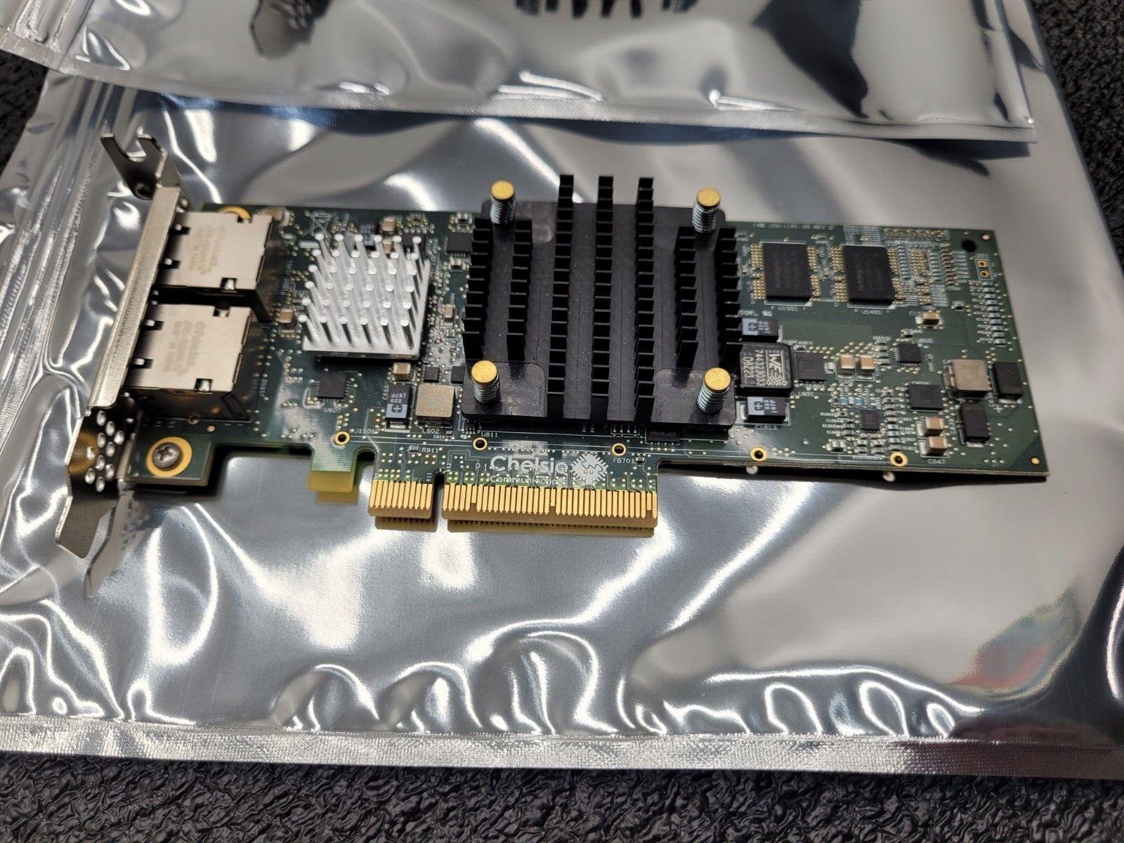 Lot of 2x Chelsio T520-CR 10Gb 2-Port SFP+ PCIe Low Profile PCI Bracket