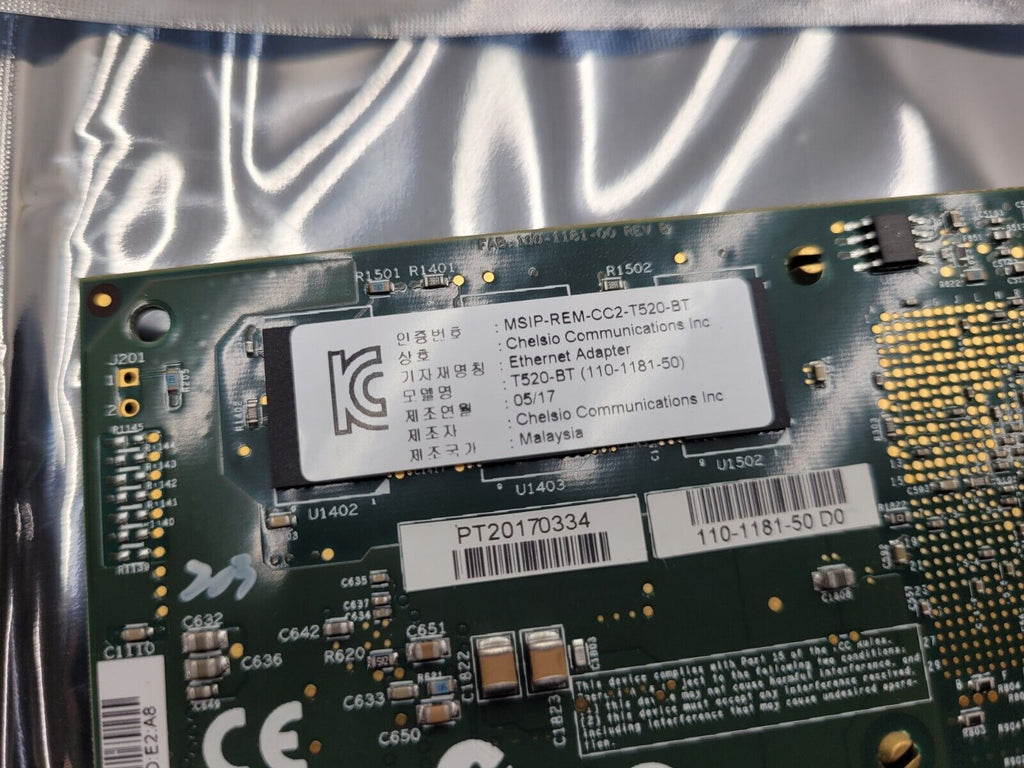 Lot of 2x Chelsio T520-CR 10Gb 2-Port SFP+ PCIe Low Profile PCI Bracket