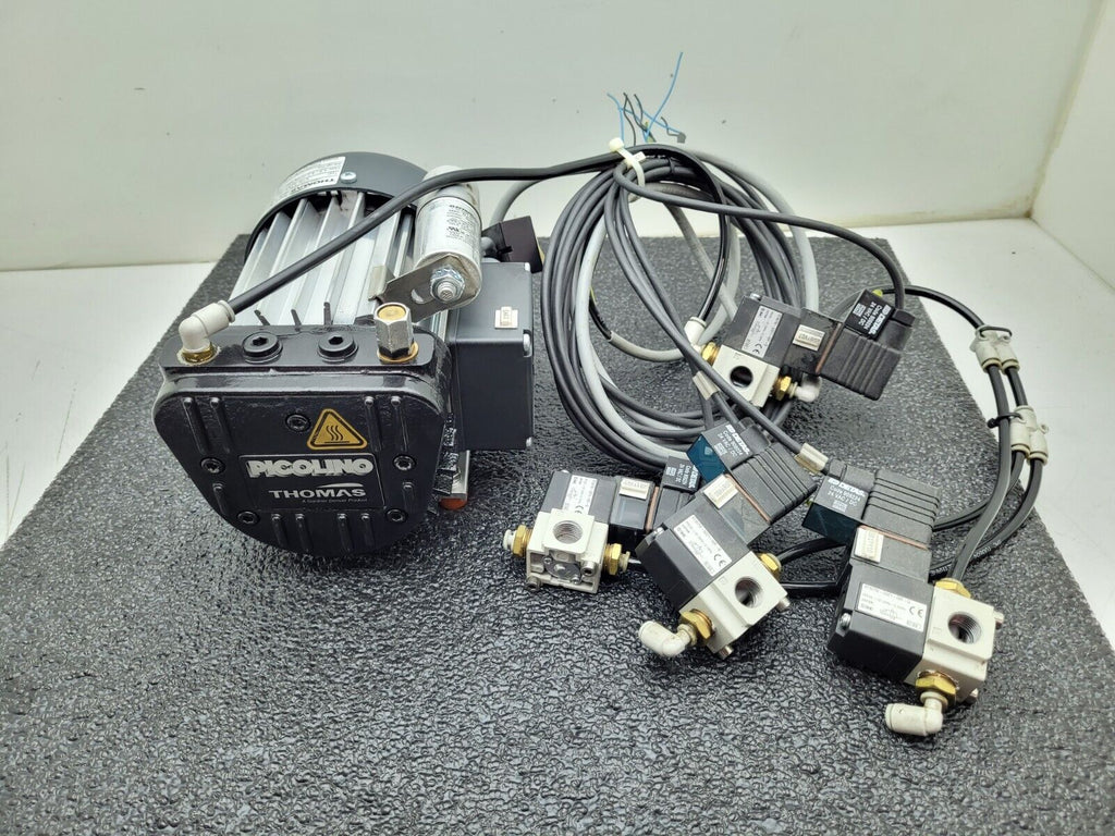 Thomas Picolino VTE3 Rotary Vane Vacuum Pump Compressor 230VAC 1PH w/ 4 Valves