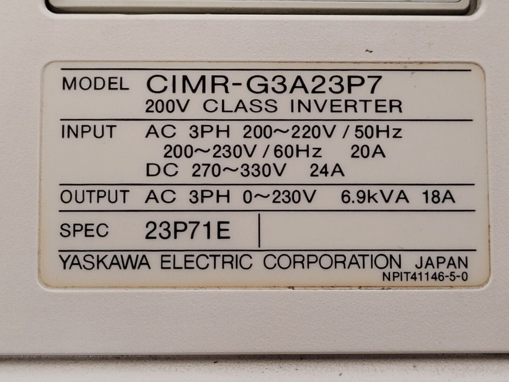 Yaskawa Varispeed 616G3 Inverter Motor Drive CIMR-G3A23P7 3PH 220VAC Input