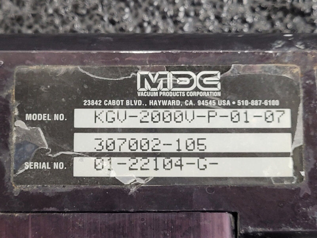 MDC KGV-2000V-P-01-07 2" KF-50 Solenoid Pneumatic High Vacuum Gate Valve Unit C