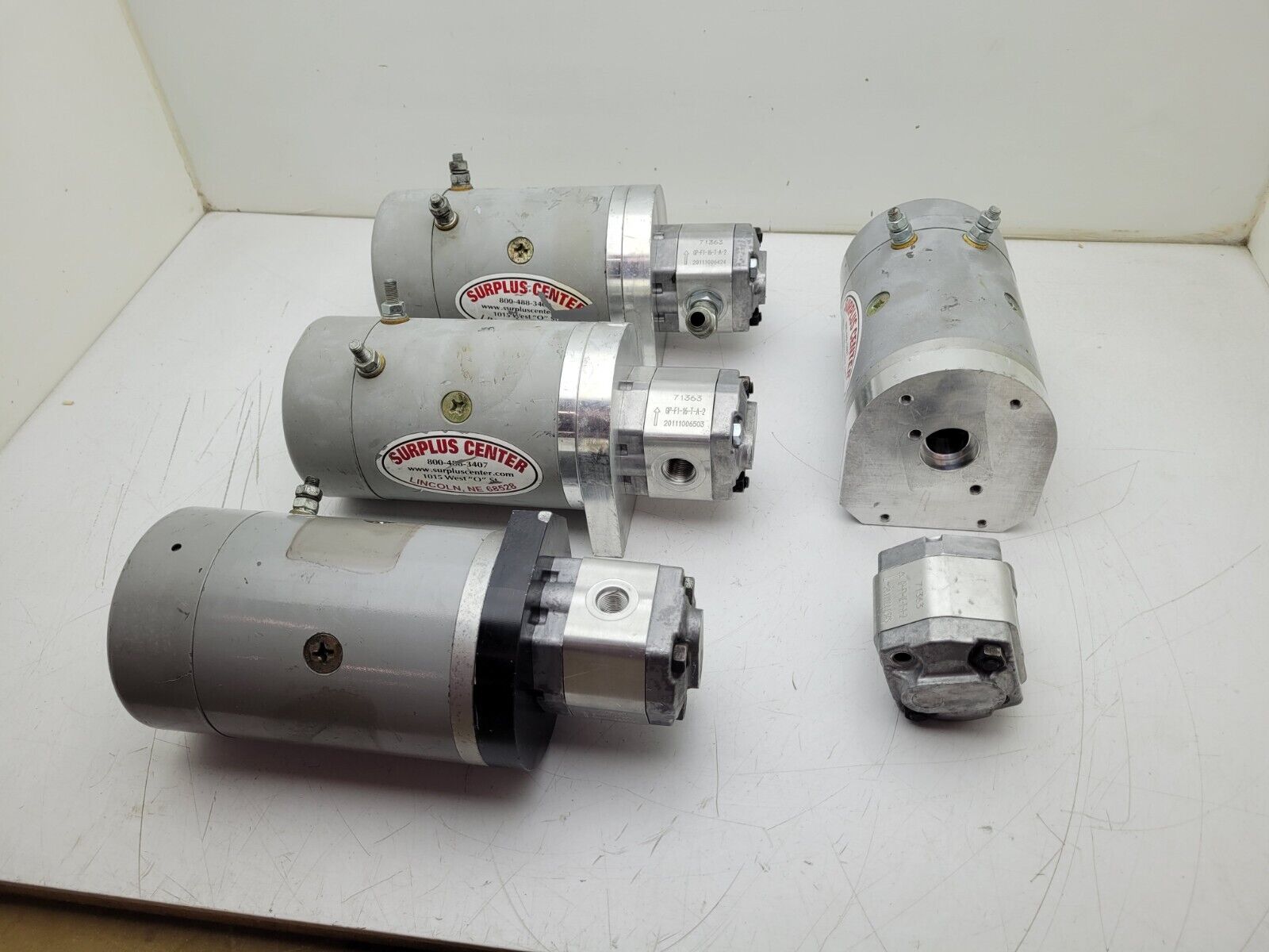 Lot of Surplus Center 12VDC Motor Driven Hydraulic Pumps GP-F1-16-T-A-2 71363