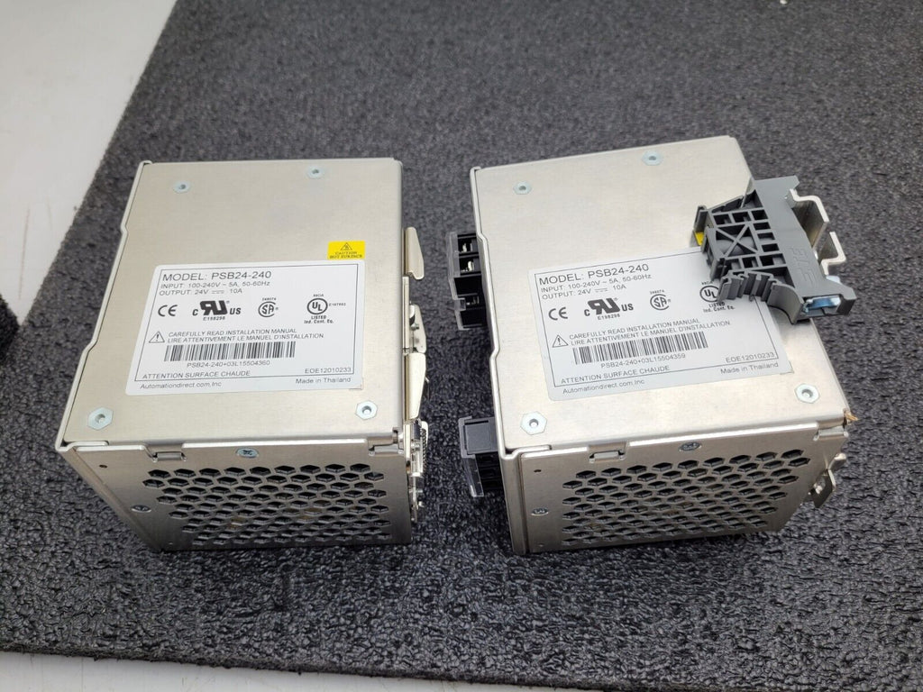 Lot of 2x Automation Direct Rhino PSB24-240 24VDC 240W 10A DIN Rail Power Supply