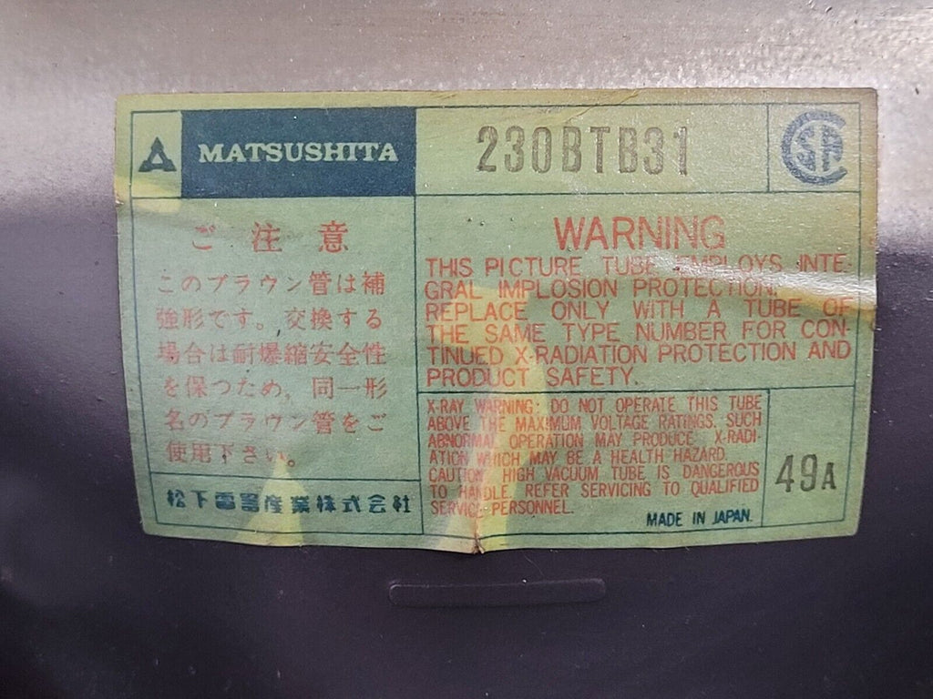 Matsushita CRT Monitor TR-9DK1 A61L-0001-0072 TBM81888 230BTB31 Unit A