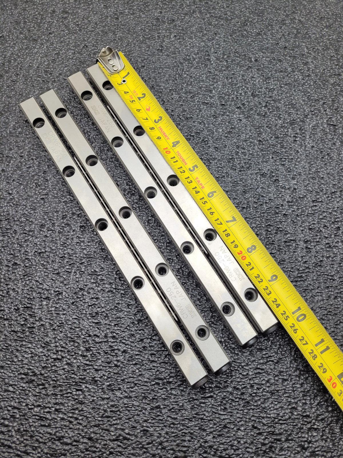 Lot of 2x Pairs of IKO CRW6-250 Linear Slide Guide Crossed Roller Way Bearings
