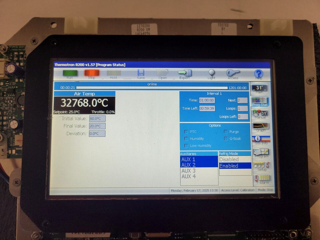 Thermotron 8200 Main Control Board HMI Touchscreen Termperature Chamber Panel