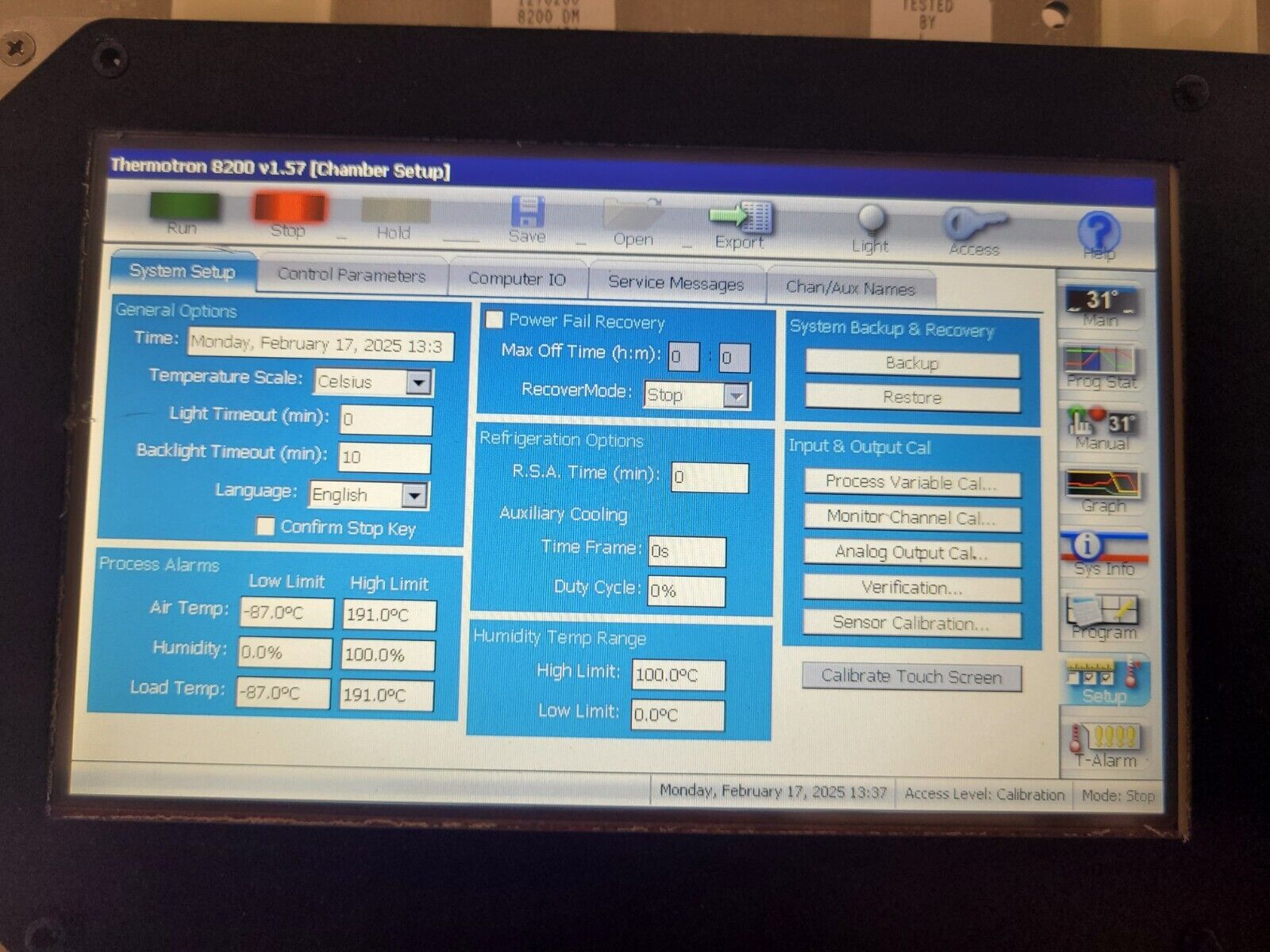 Thermotron 8200 Main Control Board HMI Touchscreen Termperature Chamber Panel