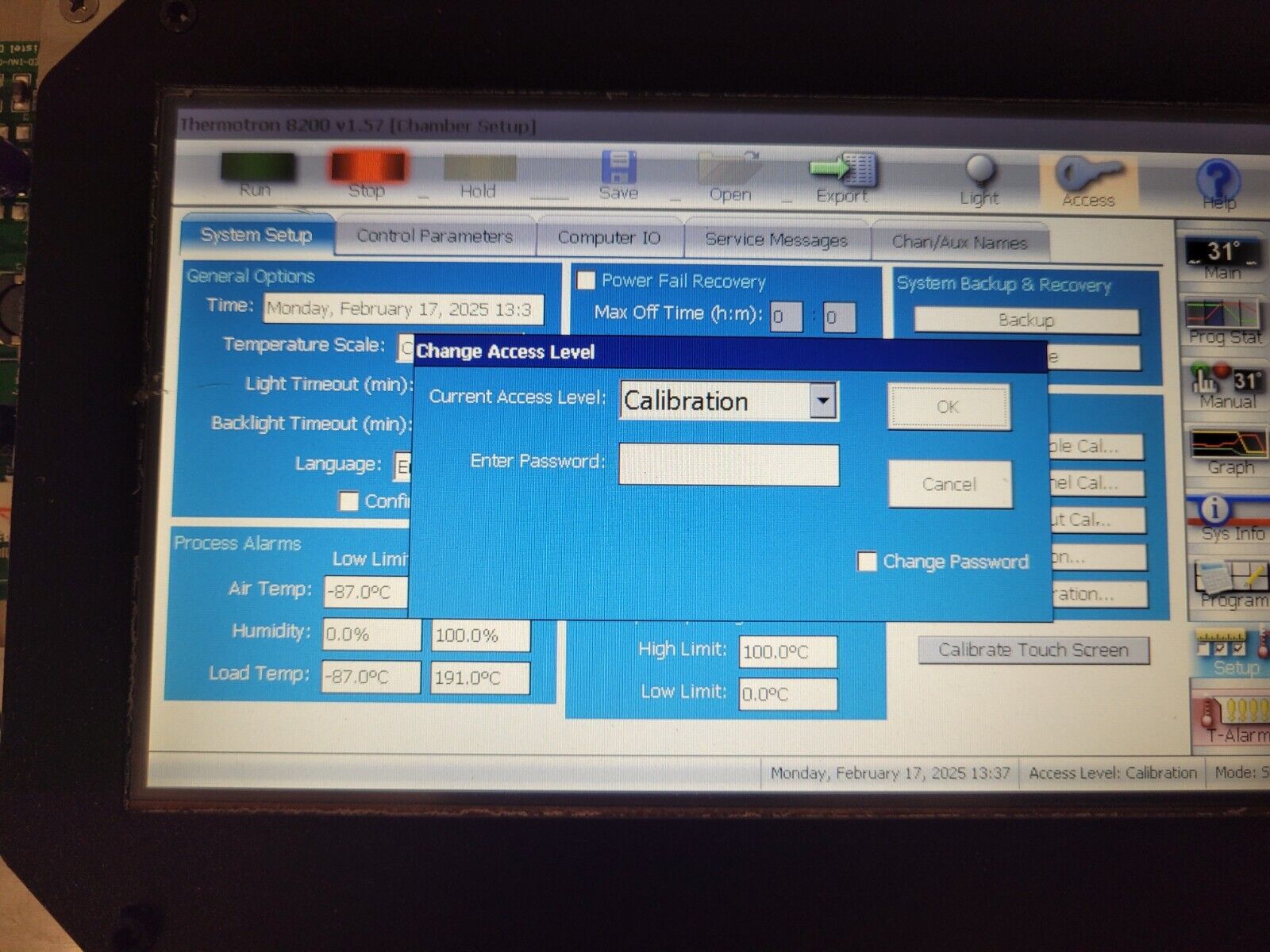 Thermotron 8200 Main Control Board HMI Touchscreen Termperature Chamber Panel