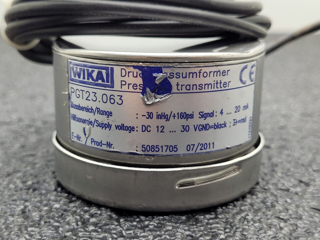 WIKA PGT23.063 150PSI Vacuum Pressure Transmitter 50851705 12-30VDC VCR Fitting
