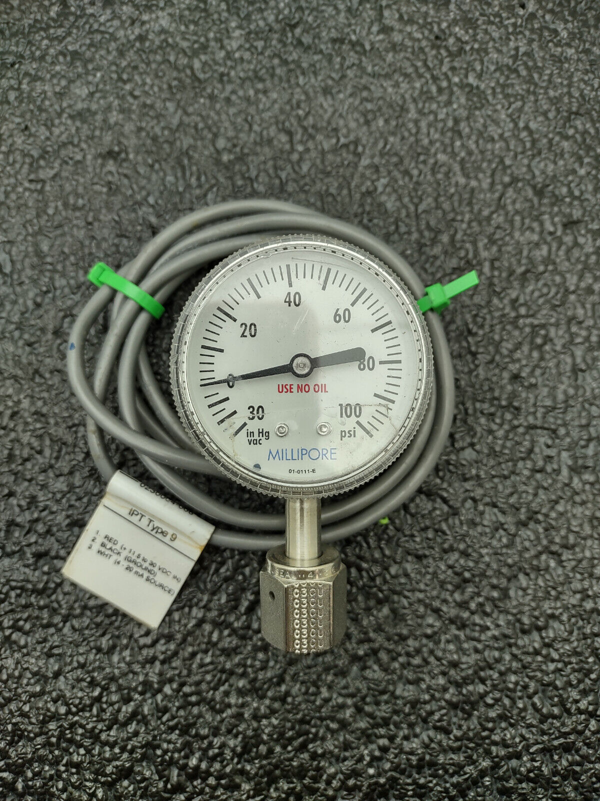 Lot of 2x Millipore & Span Pressure Gauge Type 9 IPT 122 11.5-28VDC 20mA
