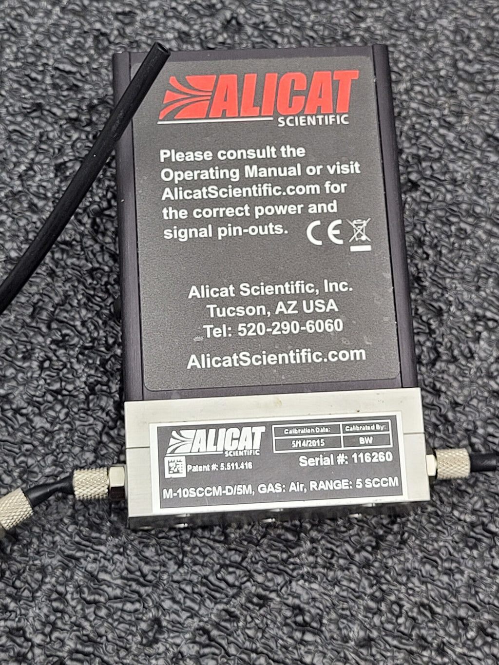 Alicat Scientific M-10SCCM-D/5M Precision Gas Mass Flow Meter AIR 5 SCCM Tested