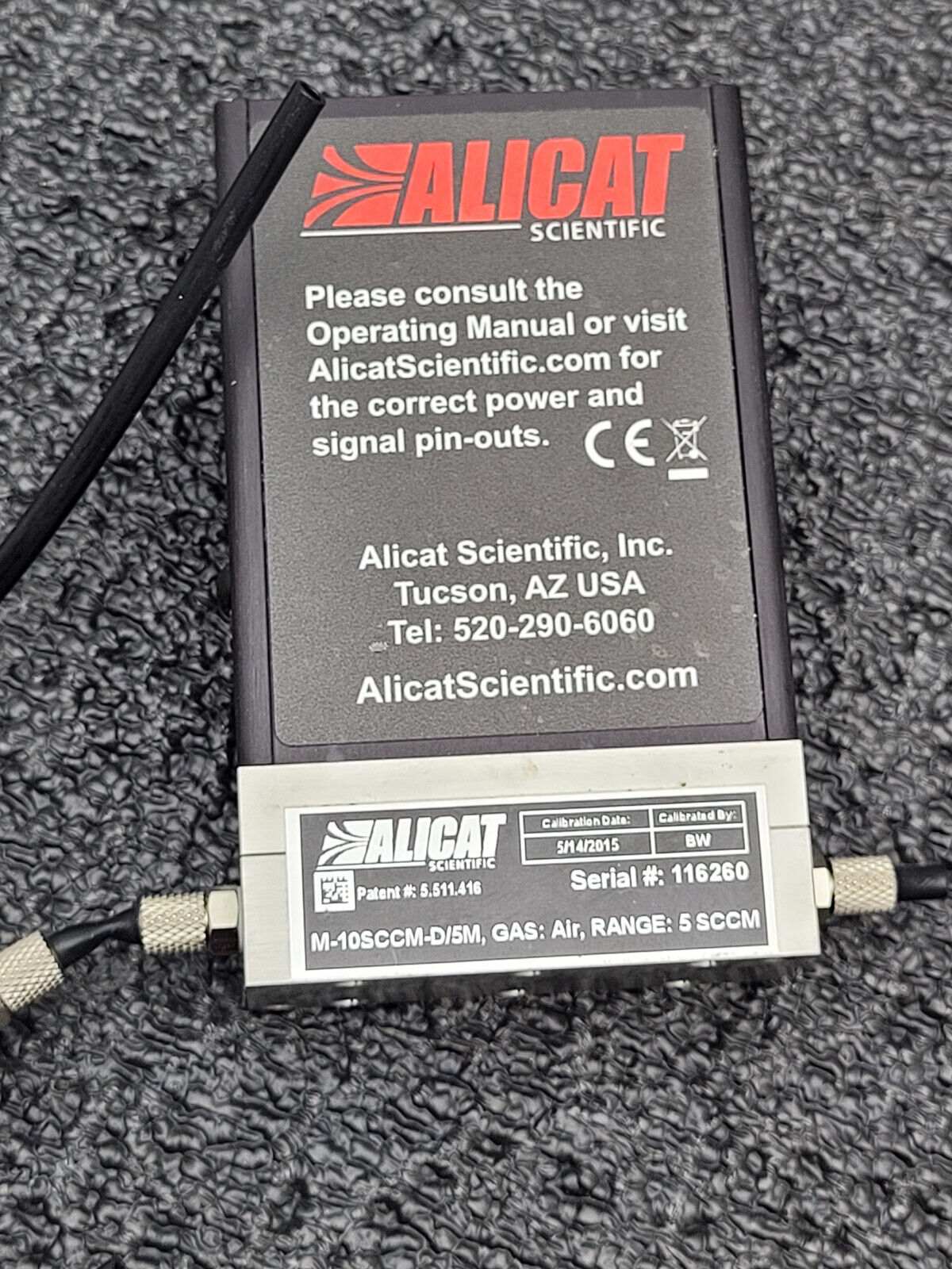 Alicat Scientific M-10SCCM-D/5M Precision Gas Mass Flow Meter AIR 5 SCCM Tested