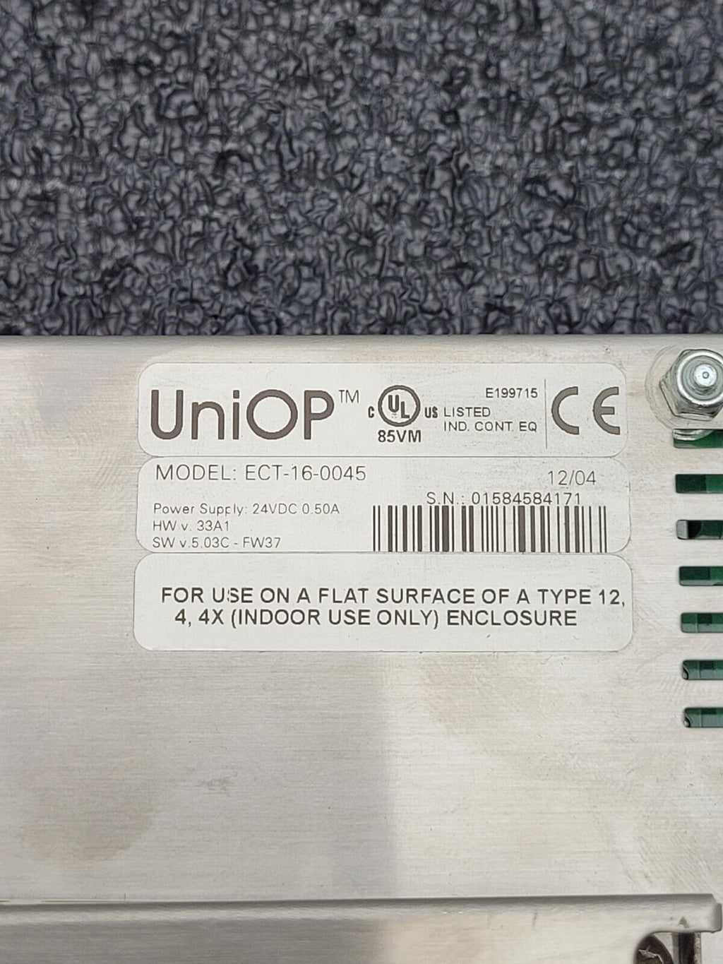 UNIOP Exor ECT-16-0045 6" HMI Touch screen Machine Control Panel