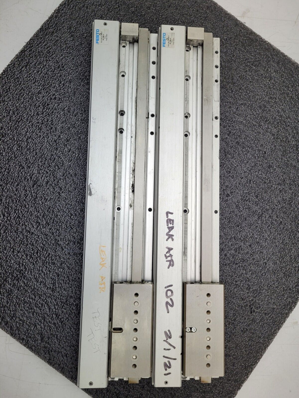 Lot of 2x FESTO SLG-18-275-YSR-A SA-208432 Linear Drive Air Actuator says: leaks