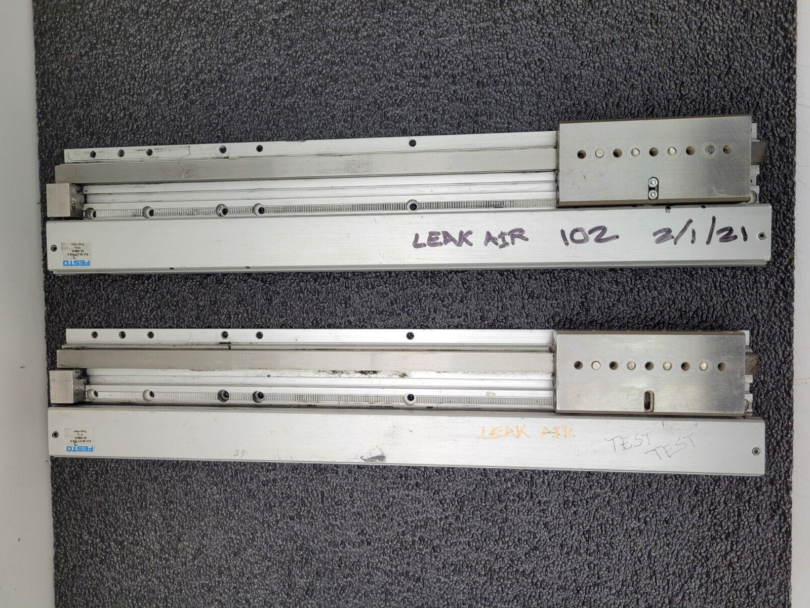 Lot of 2x FESTO SLG-18-275-YSR-A SA-208432 Linear Drive Air Actuator says: leaks