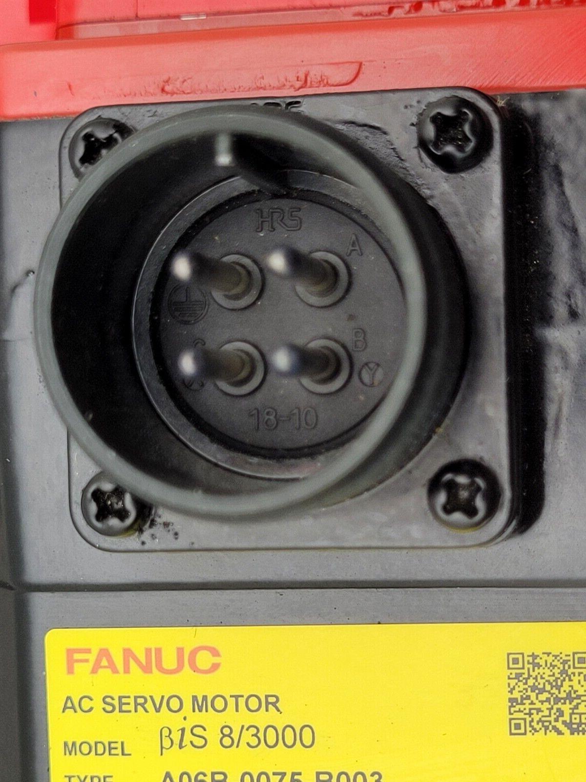 Fanuc A06B-0075-B003 AC Servo Motor 1.2kw 2000rpm Encoder A860-2020-T301 BiA128