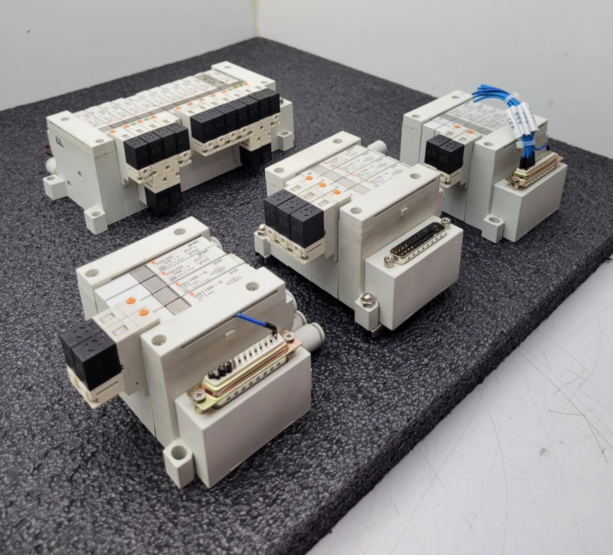 4x SMC Pneumatic Valve Block Solenoid Manifold 24VDC 26 Valves Total Lot E DB25