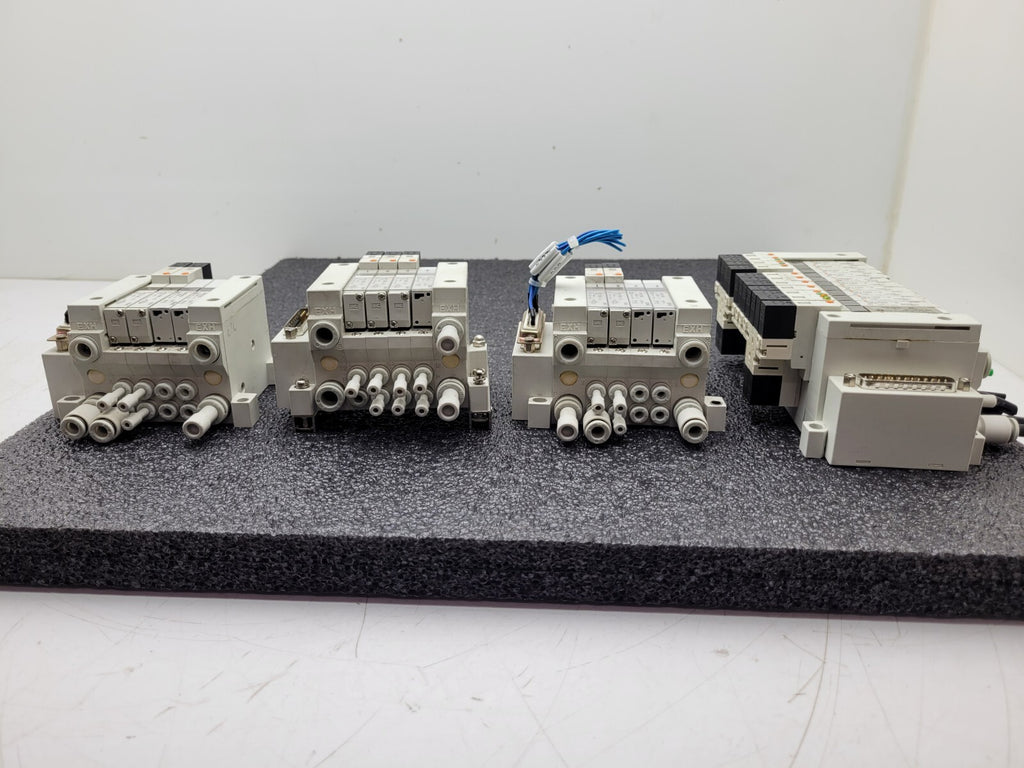 4x SMC Pneumatic Valve Block Solenoid Manifold 24VDC 26 Valves Total Lot E DB25