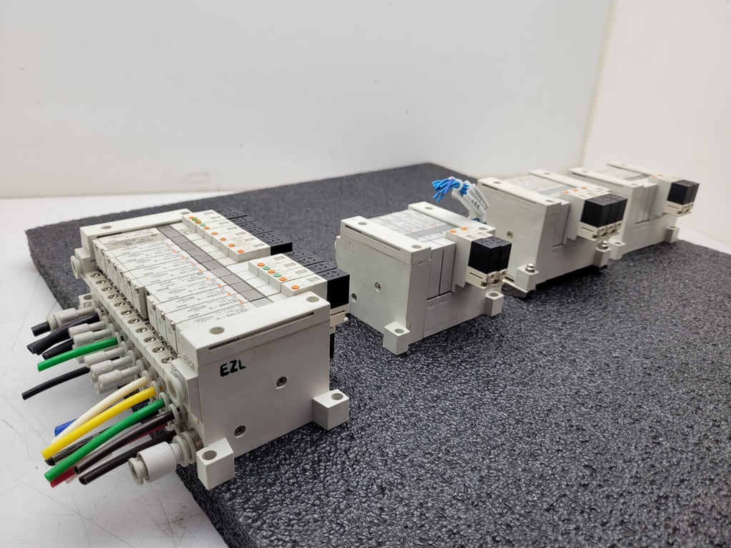 4x SMC Pneumatic Valve Block Solenoid Manifold 24VDC 26 Valves Total Lot E DB25