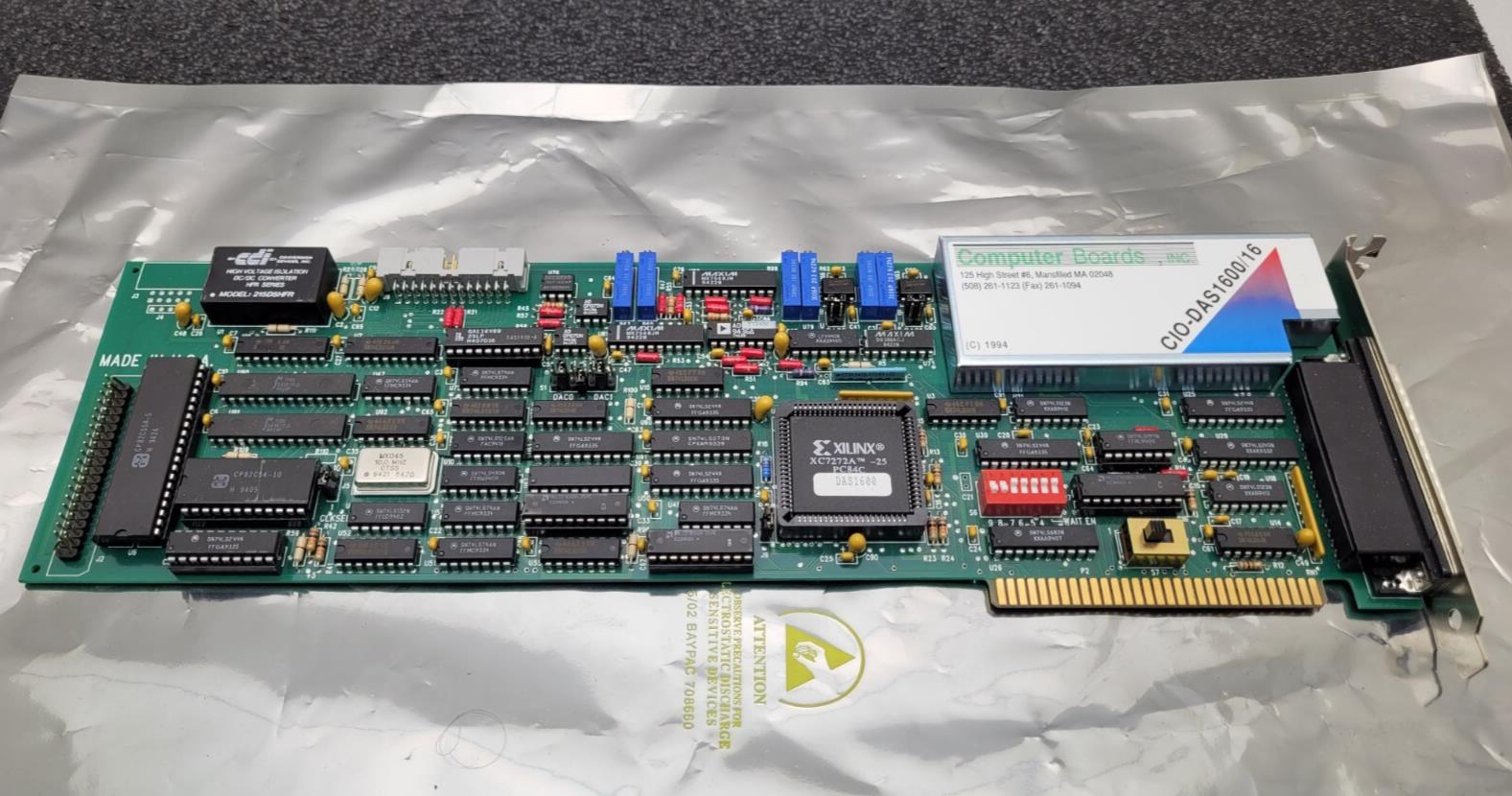 Computer Boards CIO-DAS1600/16 DAS1600 DAQ Data Acquisition ISA Card DB37