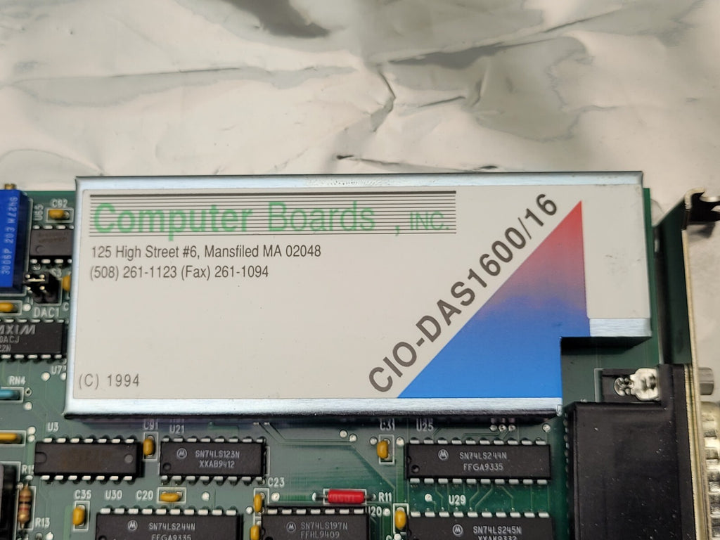 Computer Boards CIO-DAS1600/16 DAS1600 DAQ Data Acquisition ISA Card DB37