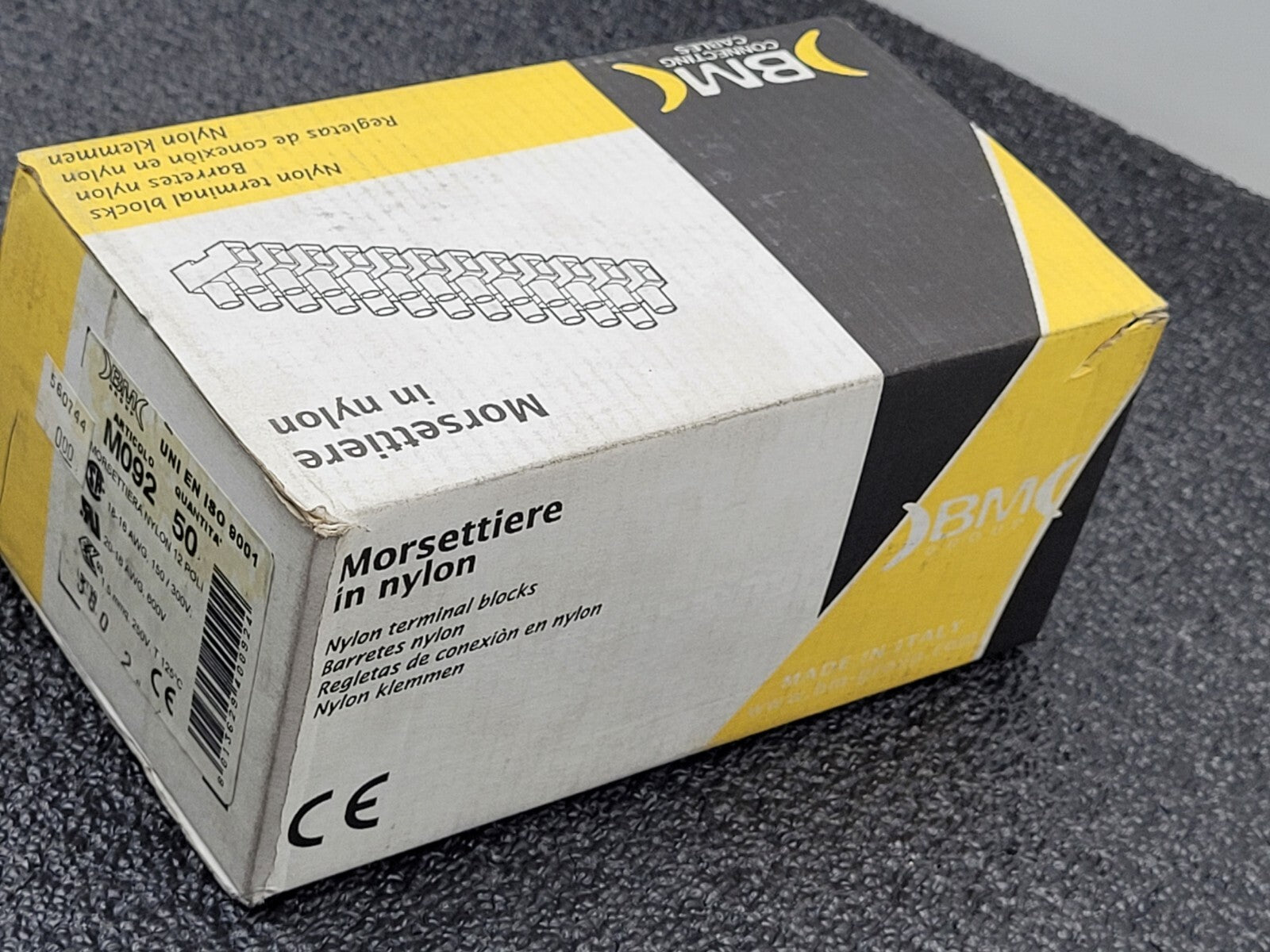 Box of 50 New BM GROUP M092 Nylon Terminal Block 12 Position 16-20AWG 600V