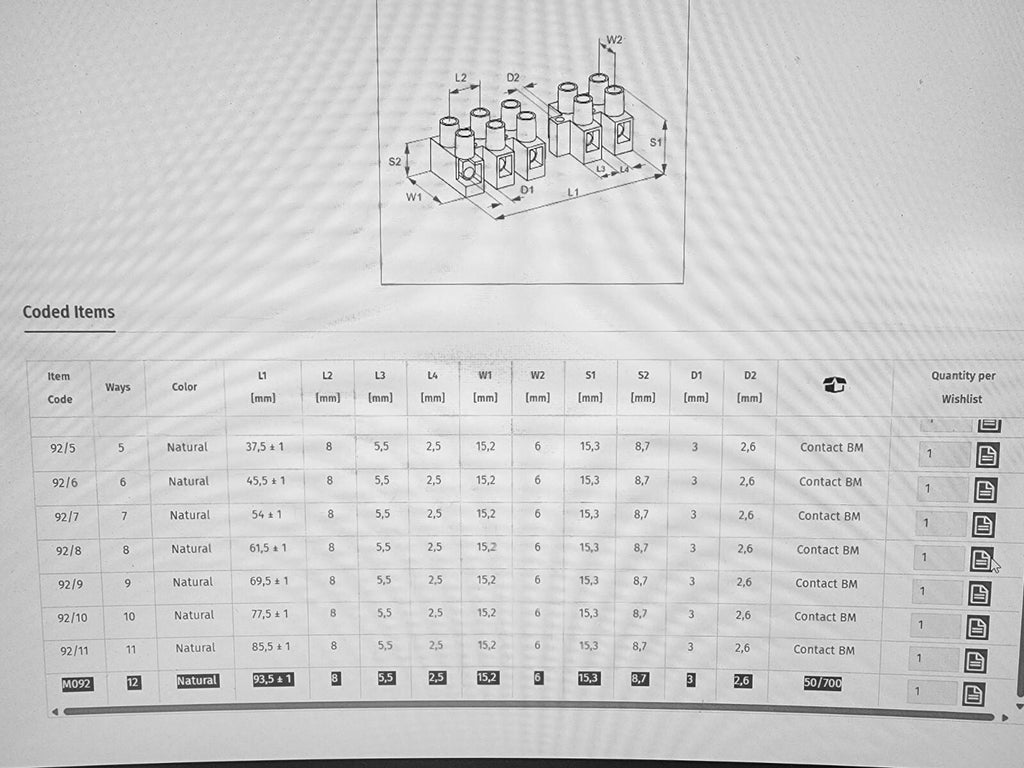 Box of 50 New BM GROUP M092 Nylon Terminal Block 12 Position 16-20AWG 600V
