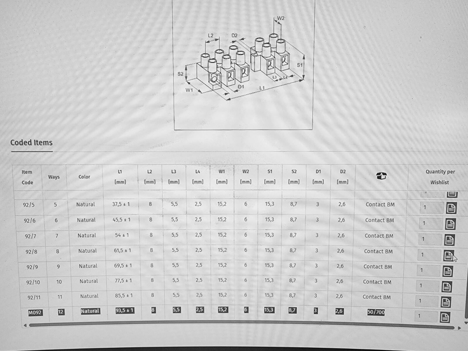 Box of 50 New BM GROUP M092 Nylon Terminal Block 12 Position 16-20AWG 600V