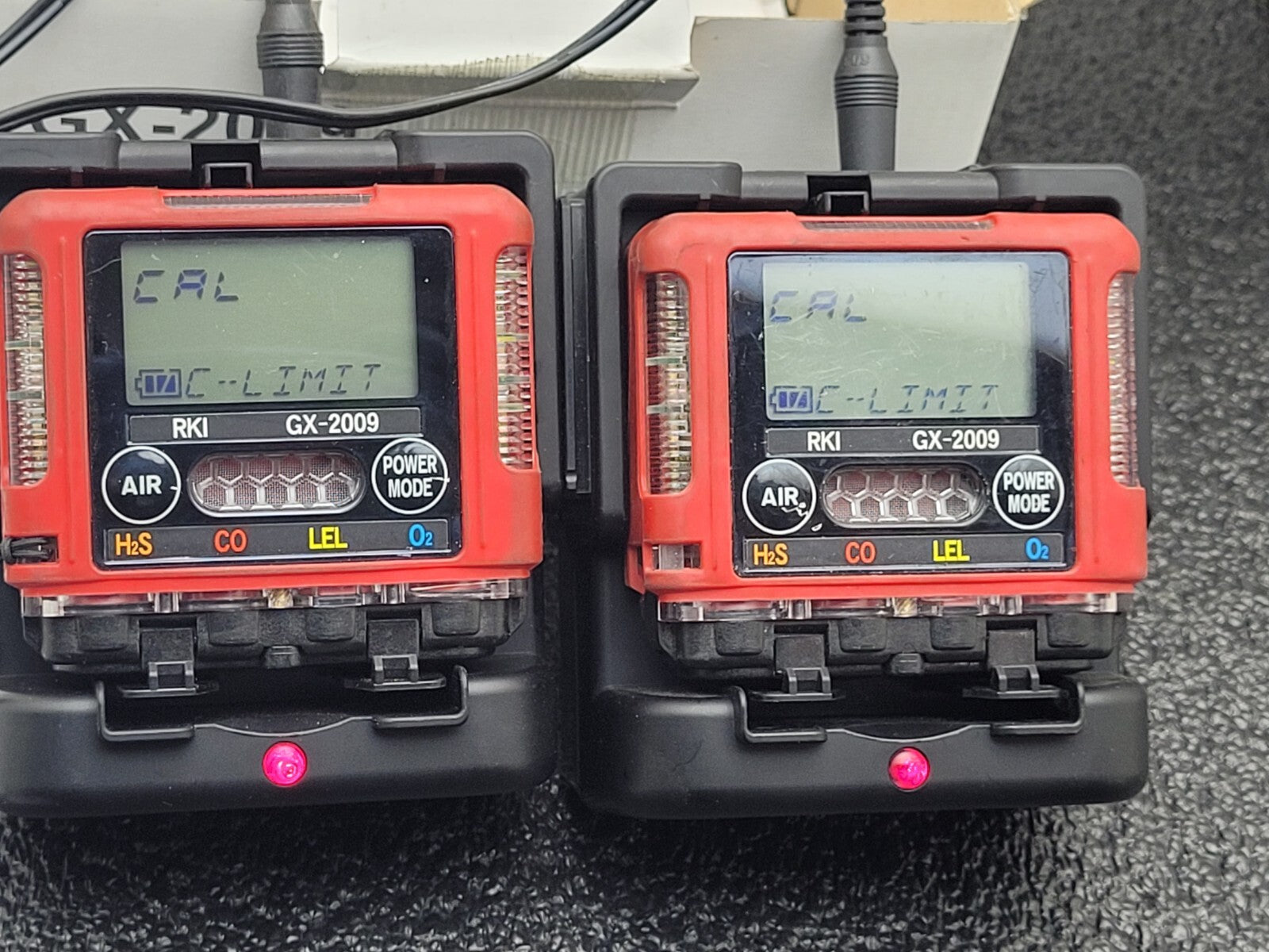 Lot of 2  RKI GX-2009 PT#72-0314RKC 3Gas LEL/H2S/CO Monitor One Fails Cal.