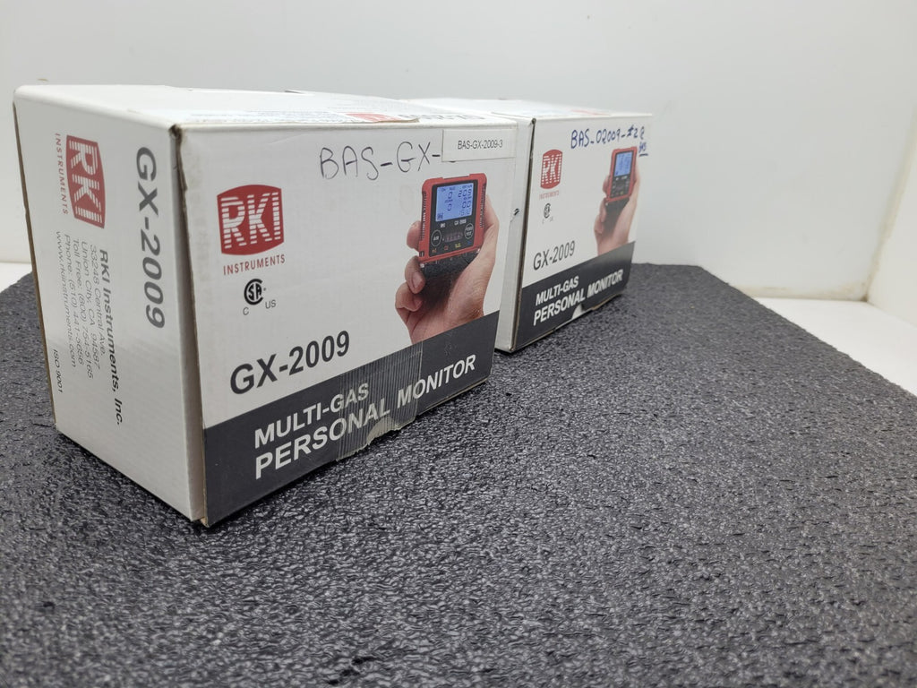 Lot of 2  RKI GX-2009 PT#72-0314RKC 3Gas LEL/H2S/CO Monitor One Fails Cal.