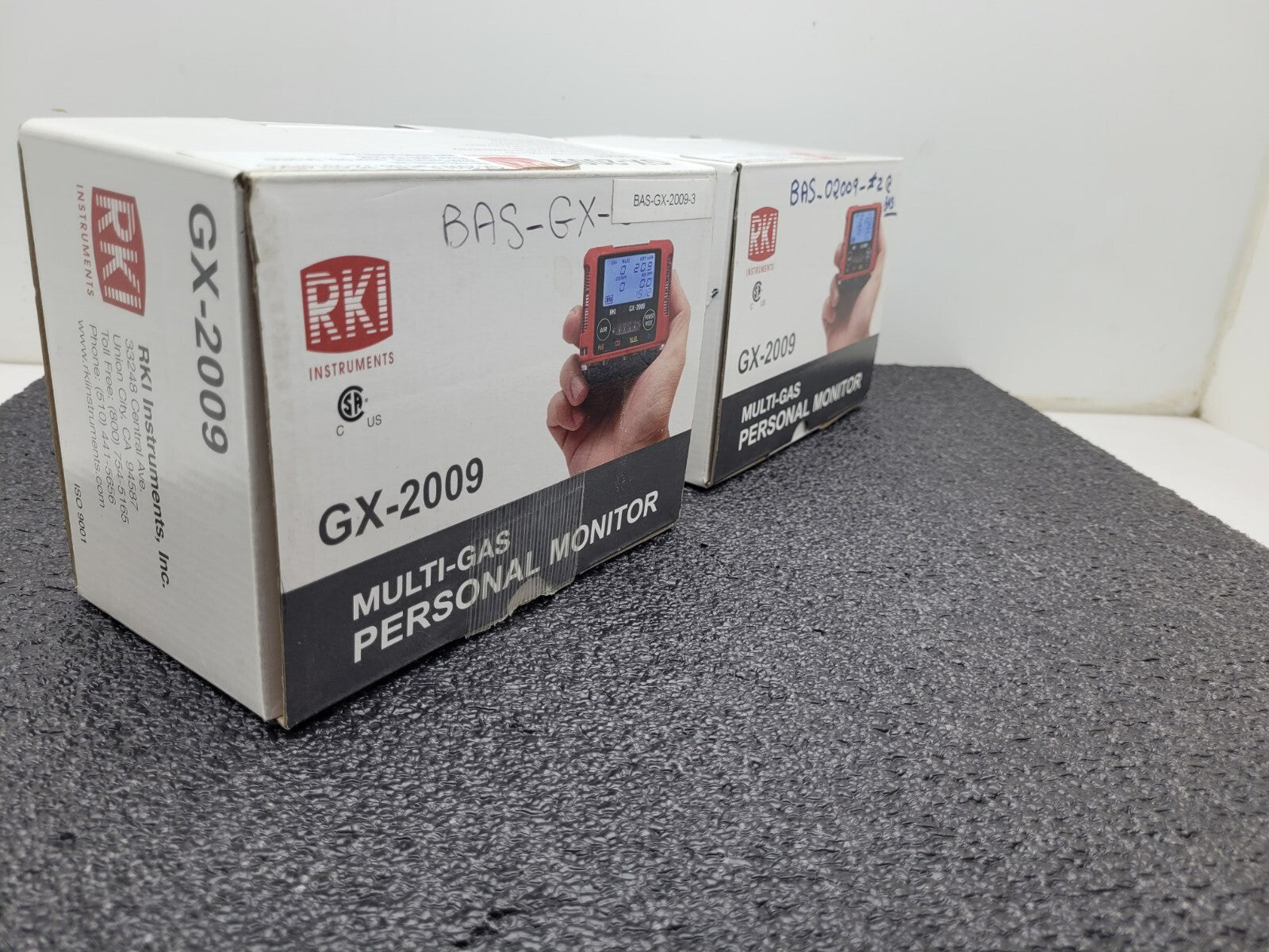 Lot of 2  RKI GX-2009 PT#72-0314RKC 3Gas LEL/H2S/CO Monitor One Fails Cal.