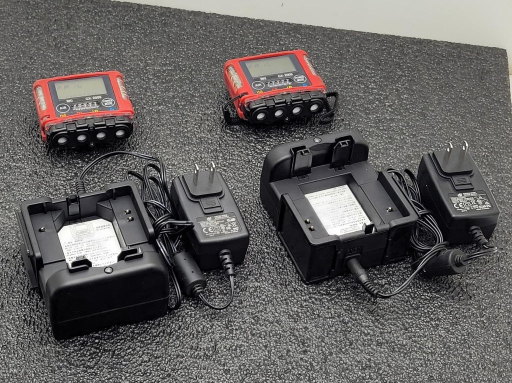 Lot of 2  RKI GX-2009 PT#72-0314RKC 3Gas LEL/H2S/CO Monitor One Fails Cal.