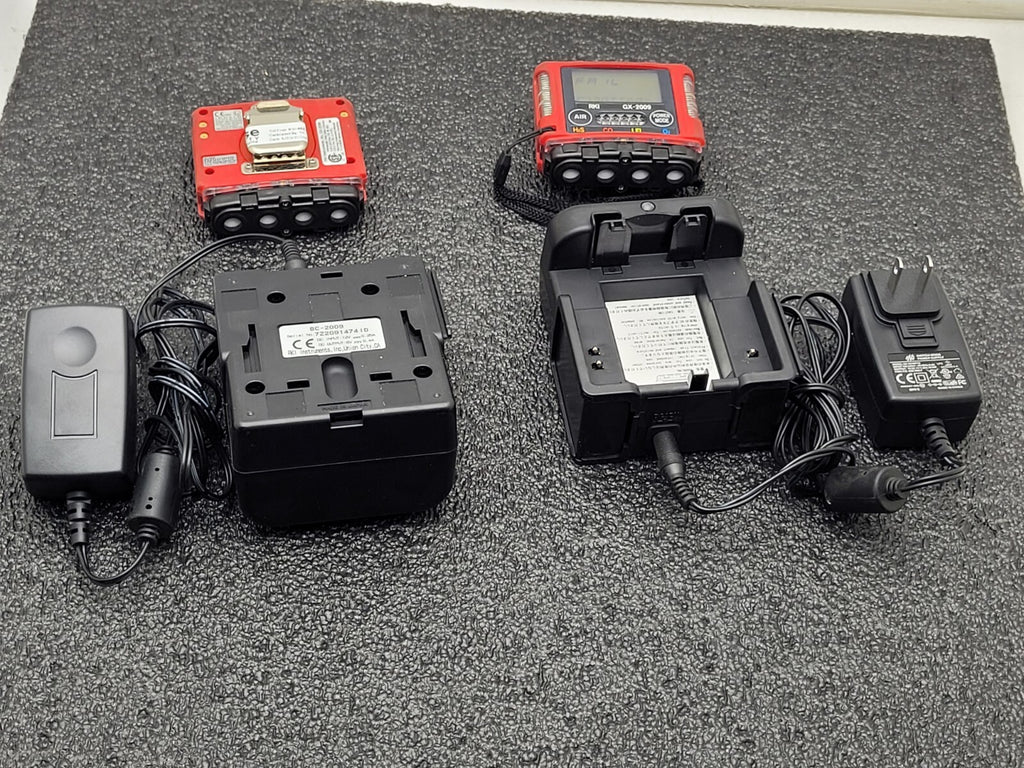 Lot of 2  RKI GX-2009 PT#72-0314RKC 3Gas LEL/H2S/CO Monitor One Fails Cal.