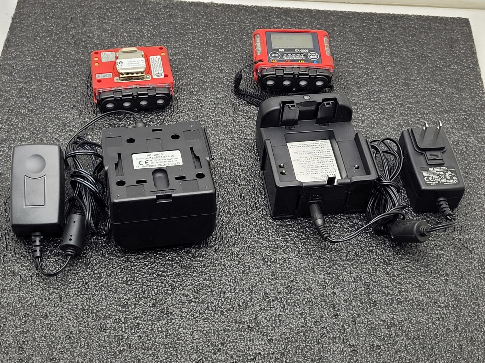 Lot of 2  RKI GX-2009 PT#72-0314RKC 3Gas LEL/H2S/CO Monitor One Fails Cal.