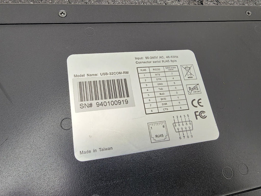 Coolgear USB to 32 Port COM RS-232 Serial Adapter FTDI Chipset USB-32COM-RM Ears