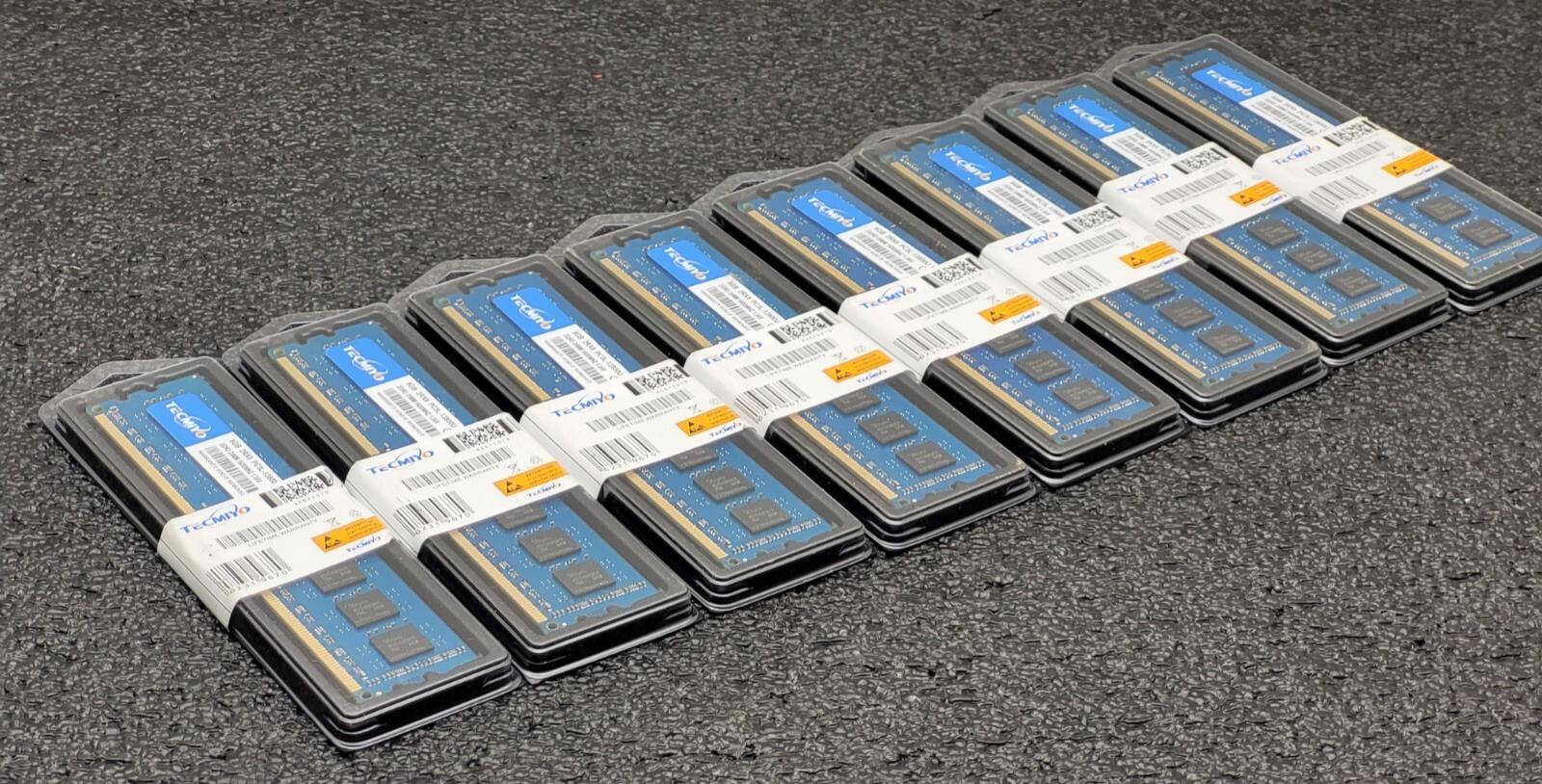 Lot of 9x TECMIYO 8GB PC3L-12800U DDR3 1600MHz PC3 Ram