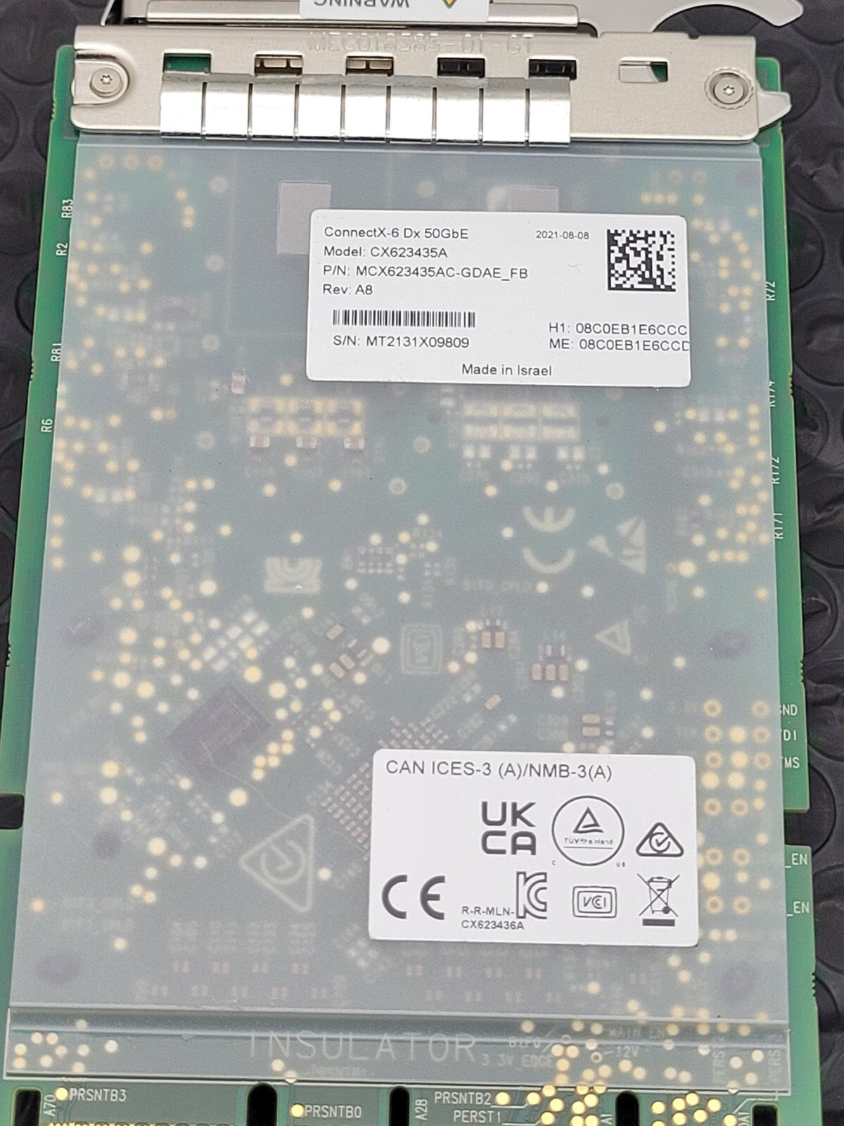 4x Mellanox ConnectX-6 FB Single Port Dx 50GbE Adapter Card MCX623435AC-CDAE_FB