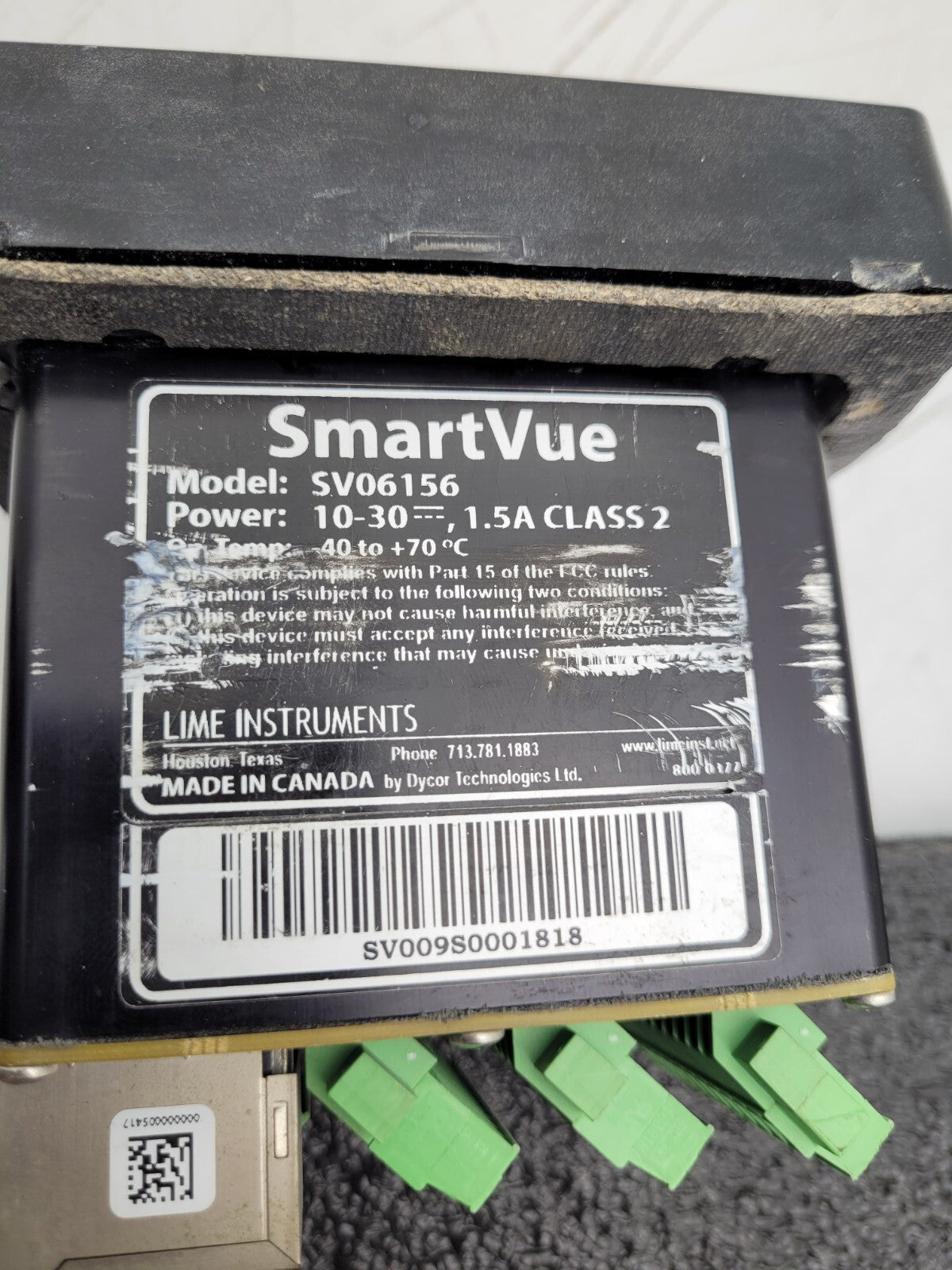 Dycor Lime SmartVue Process Monitor HMI 3.5" Touchscreen SV06156 24V Tested