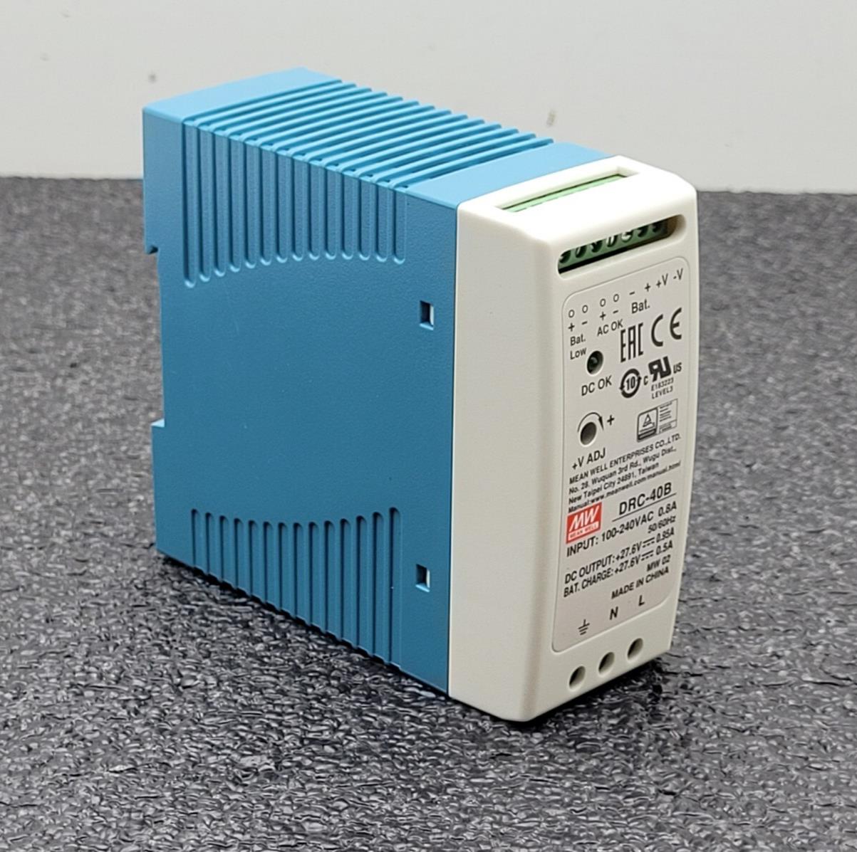 Mean Well DRC-40B Switching Power Supply DIN Rail 40W 27.6V UPS Battery Charger