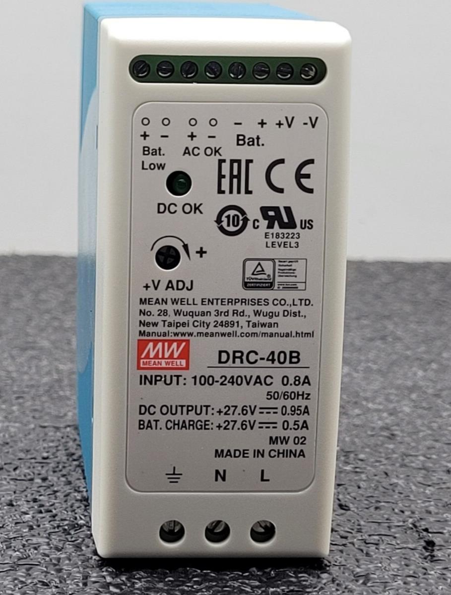 Mean Well DRC-40B Switching Power Supply DIN Rail 40W 27.6V UPS Battery Charger