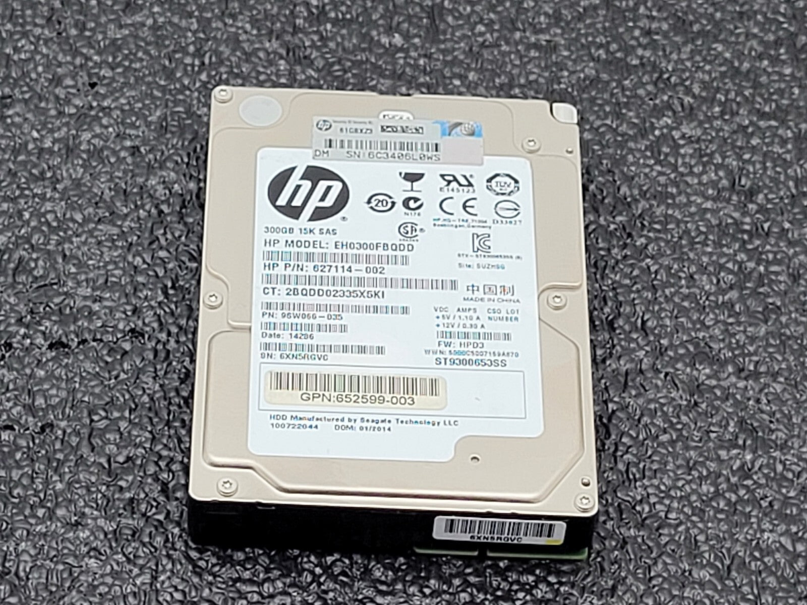 HP EH0300FBQDD 627114-002 2.5" 300GB 15K SAS Hard Drive