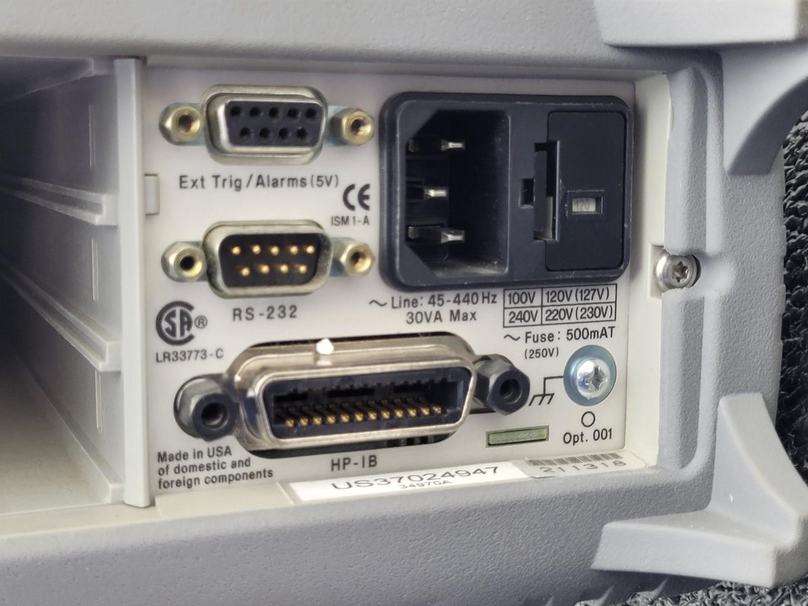 HP 34970A Data Acquisition / Data Logger Switch Unit Passes Self Test Unit B