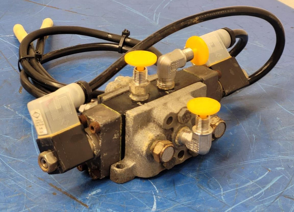 Alkon Corp Pneumatic Valve Block 375-68L00368L-2 12VDC Solenoid Coil