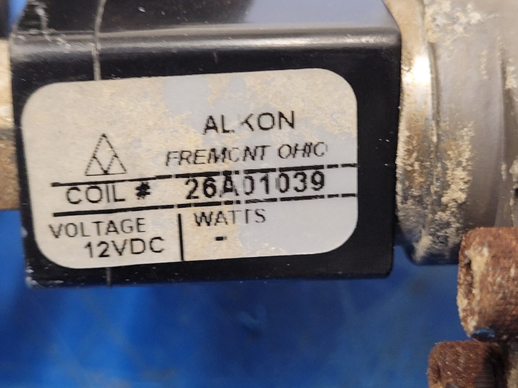 Alkon Corp Pneumatic Valve Block 375-68L00368L-2 12VDC Solenoid Coil