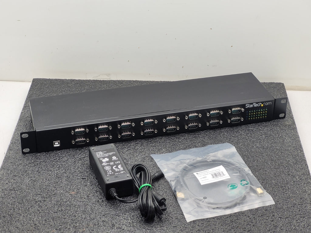 StarTech ICUSB23216F 16-Port FTDI USB B RS232 Serial Mux COM Adaper, Ears, Power