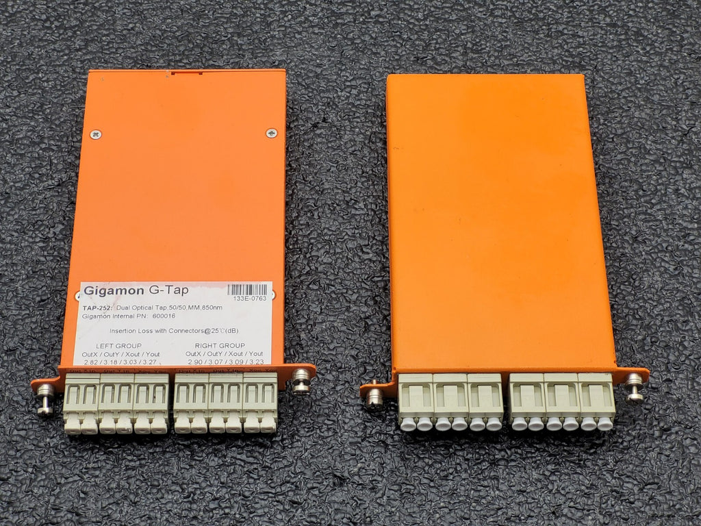 Lot of - 2 Gigamon G-TAP  252 : 600016 Dual Optical Tap 50/50 850nm