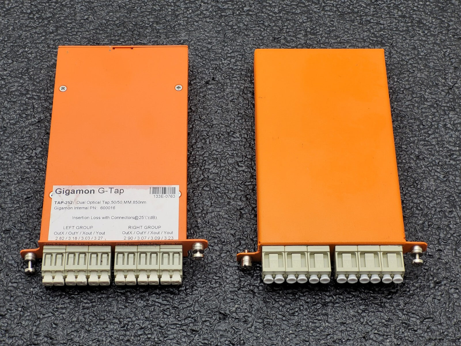 Lot of - 2 Gigamon G-TAP  252 : 600016 Dual Optical Tap 50/50 850nm